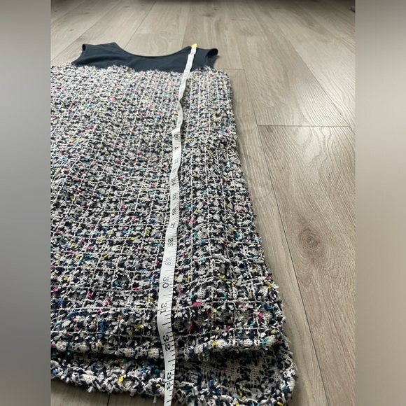 Maison Kitsune Tweed Shift Dress, sleeveless, boucle navy, white and pink, FR 36 - Picture 8 of 13